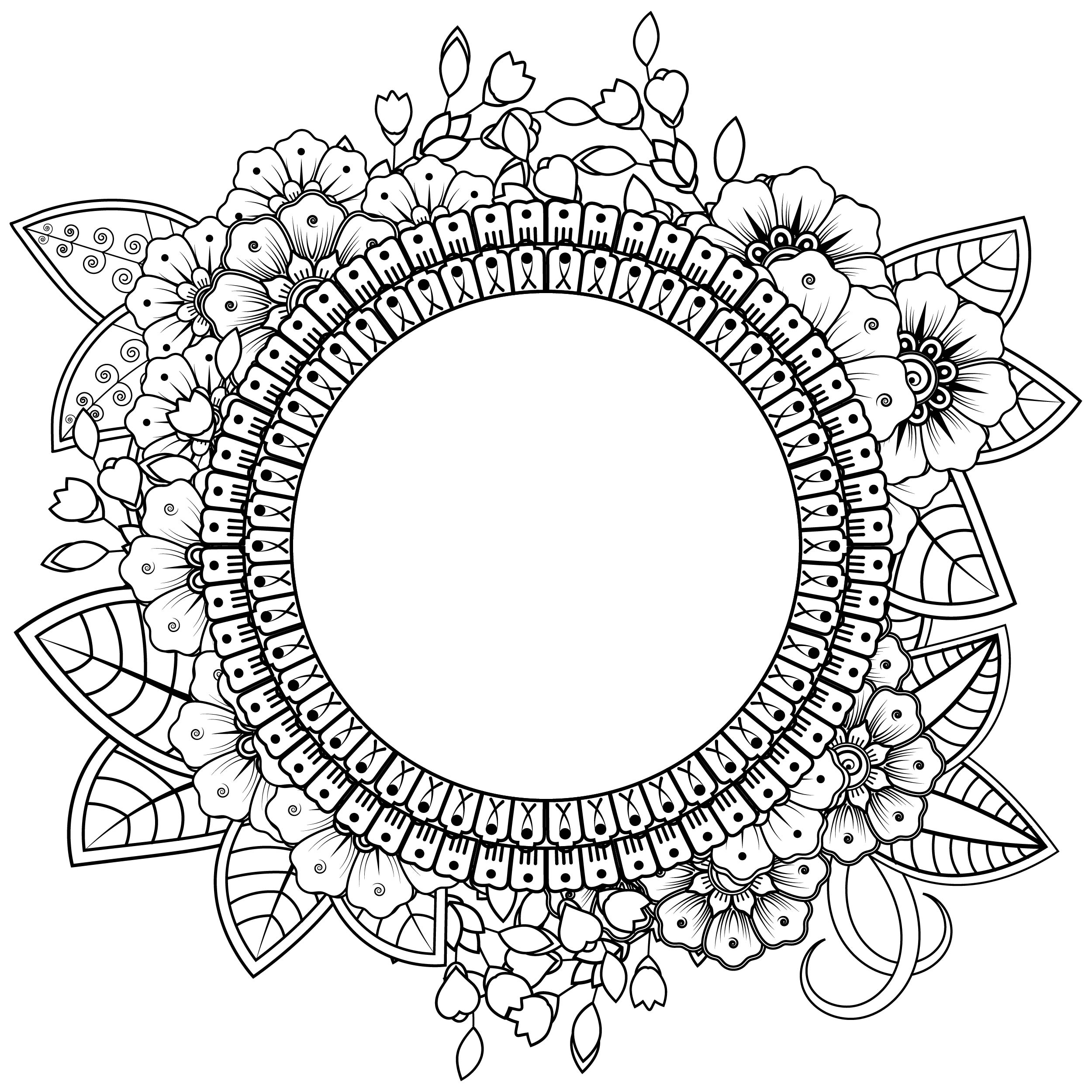 Coloring Book Flower For Tattoo Online Coloring Page