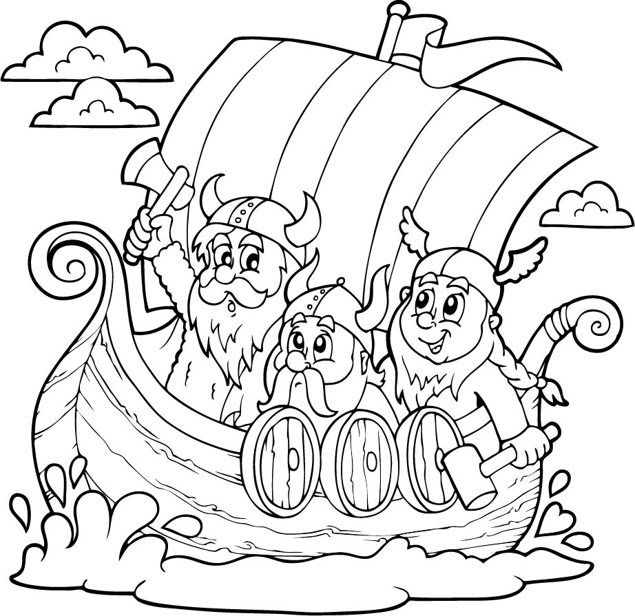 Viking Ship Coloring Page