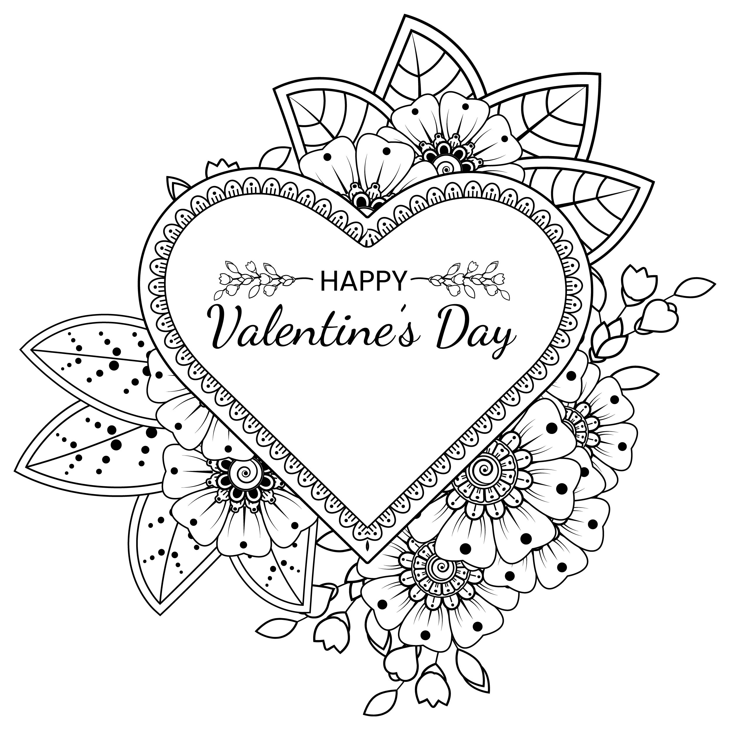 Coloring Book Happy Valentine’s Day – Online Coloring Page – HiColoring.com